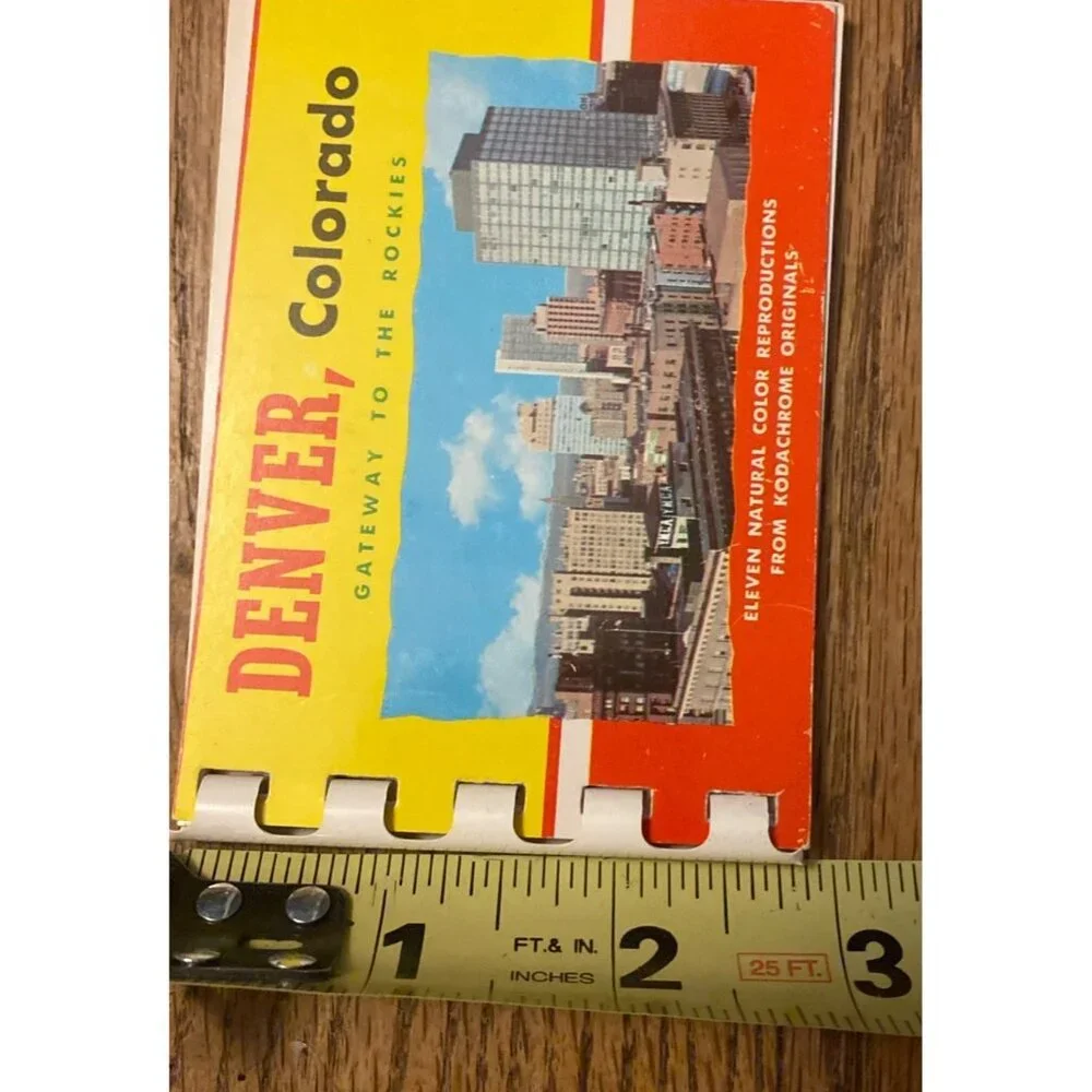 Vtg 1960s Denver Colorado Souvenir Mini Photo Postcard Book 11 Kodachrome Repros